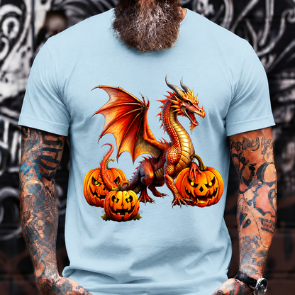 Halloween Dragon Pumpkin T-Shirt – Fiery Fantasy Creature