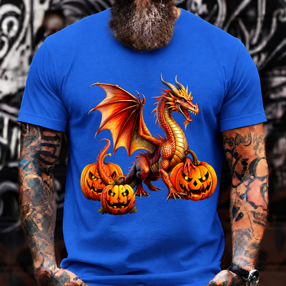 Halloween Dragon Pumpkin T-Shirt – Fiery Fantasy Creature