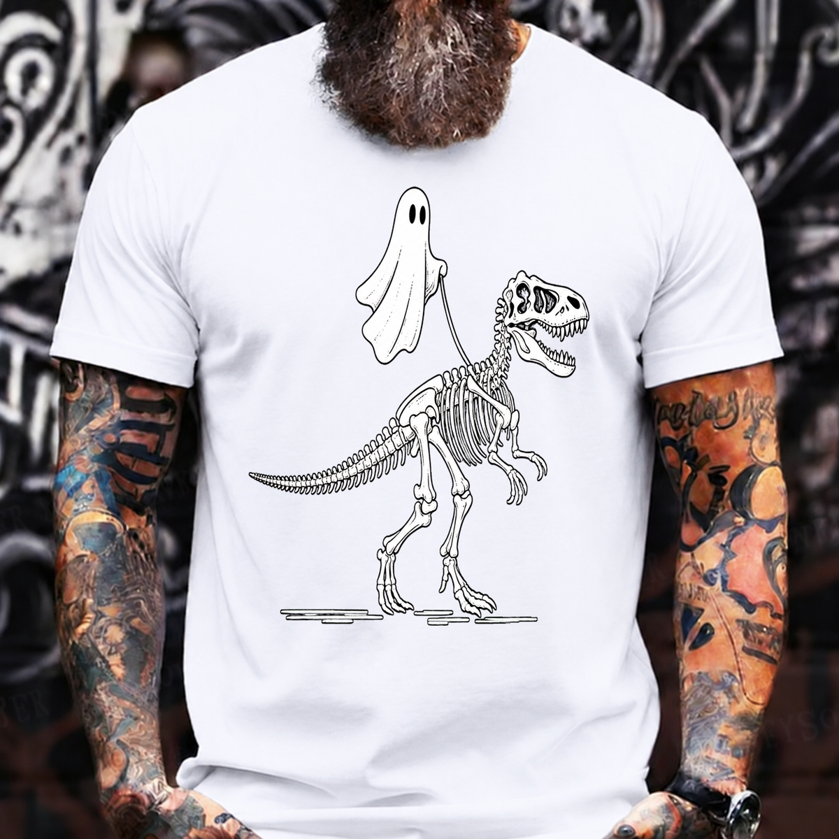 Ghost Dinosaur Skeleton T-Shirt