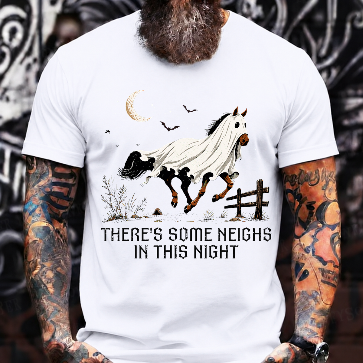 THERE'S SOME NEIGHS IN THIS NIGHT – Halloween Ghost Horse T-Shirt
