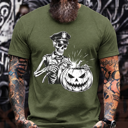 Skeleton Police Pumpkin T-Shirt