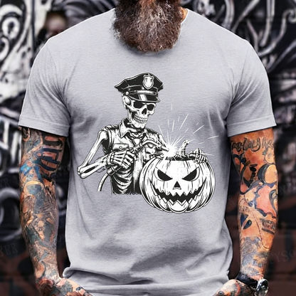 Skeleton Police Pumpkin T-Shirt