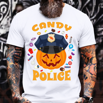 CANDY POLICE Halloween Pumpkin T-Shirt