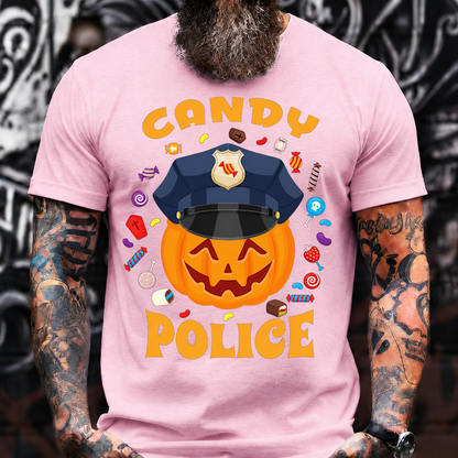 CANDY POLICE Halloween Pumpkin T-Shirt