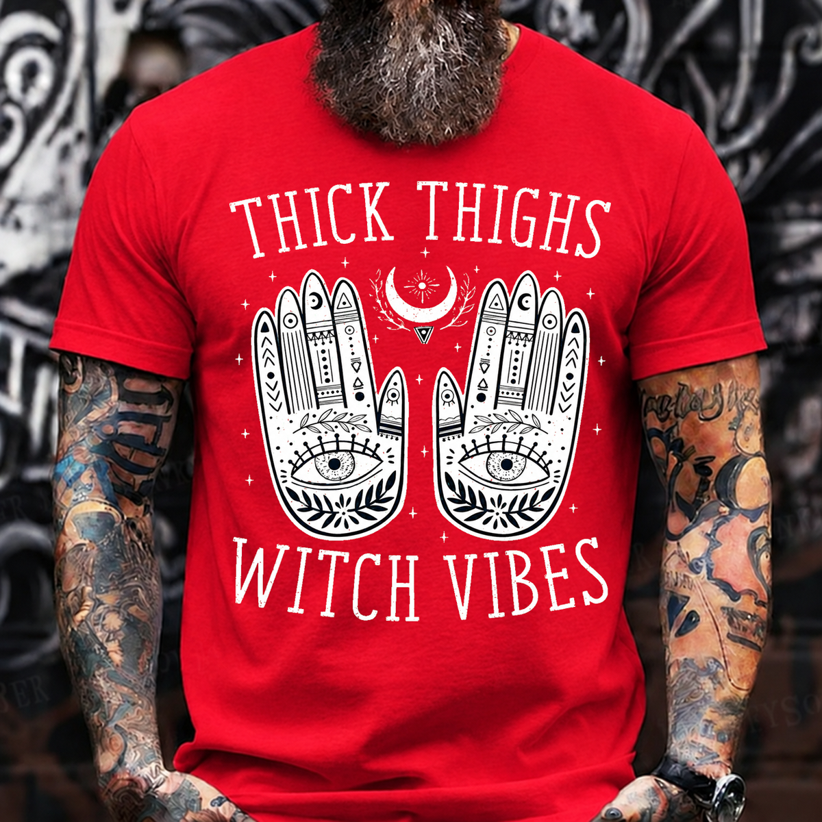 THICK THIGHS WITCH VIBES Mystical Hand T-Shirt