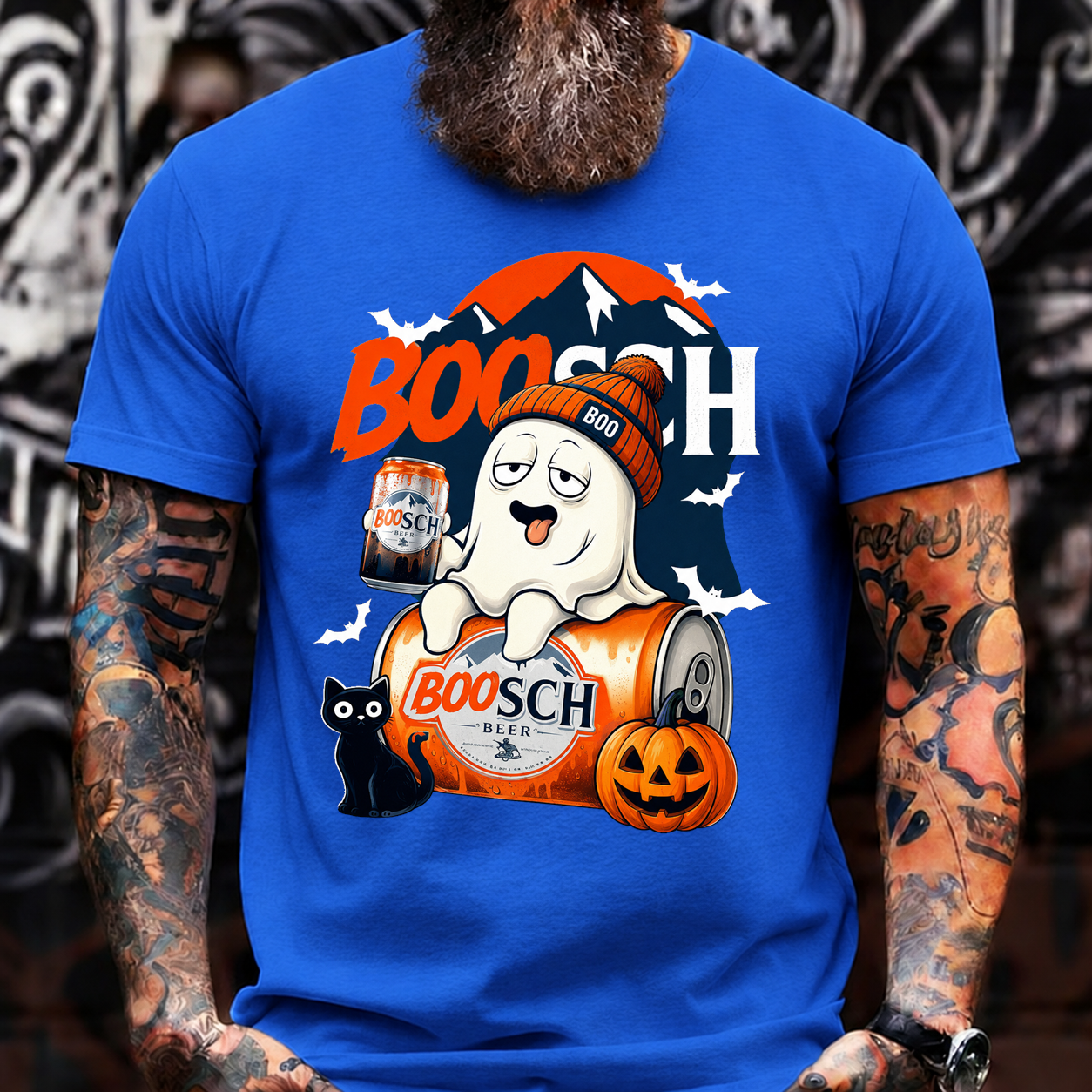 BOOSCH Halloween Ghost Pumpkin Beer T-Shirt