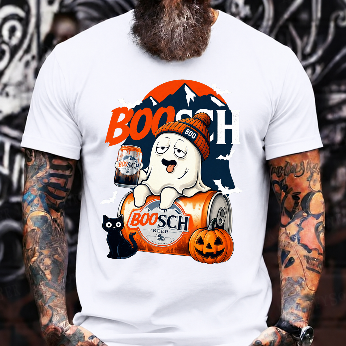 BOOSCH Halloween Ghost Pumpkin Beer T-Shirt