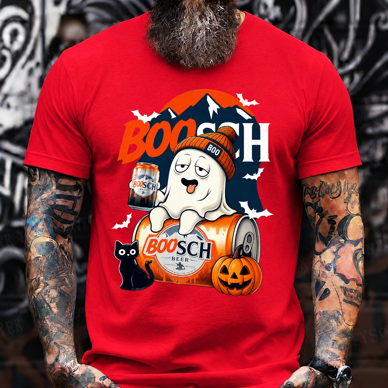 BOOSCH Halloween Ghost Pumpkin Beer T-Shirt