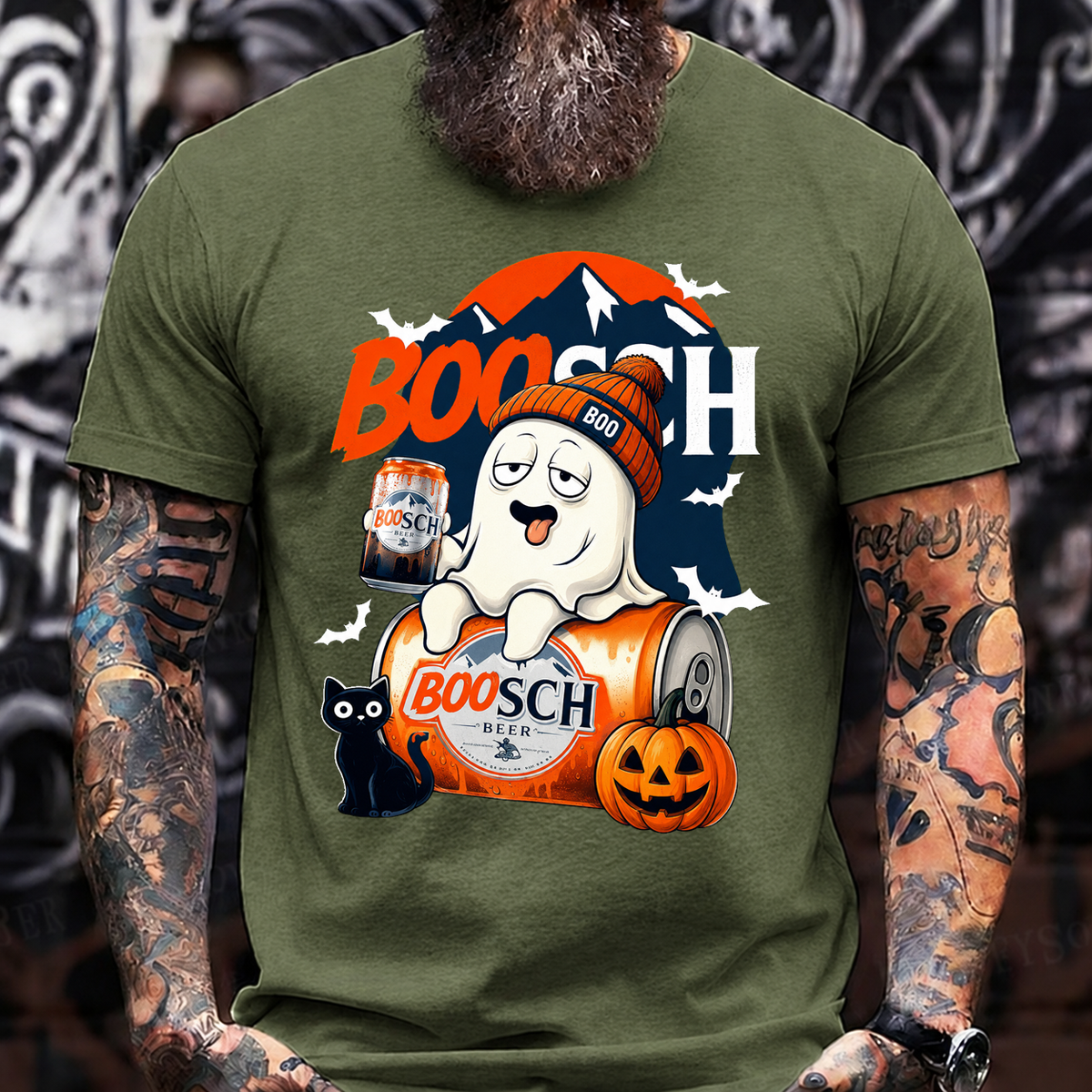 BOOSCH Halloween Ghost Pumpkin Beer T-Shirt