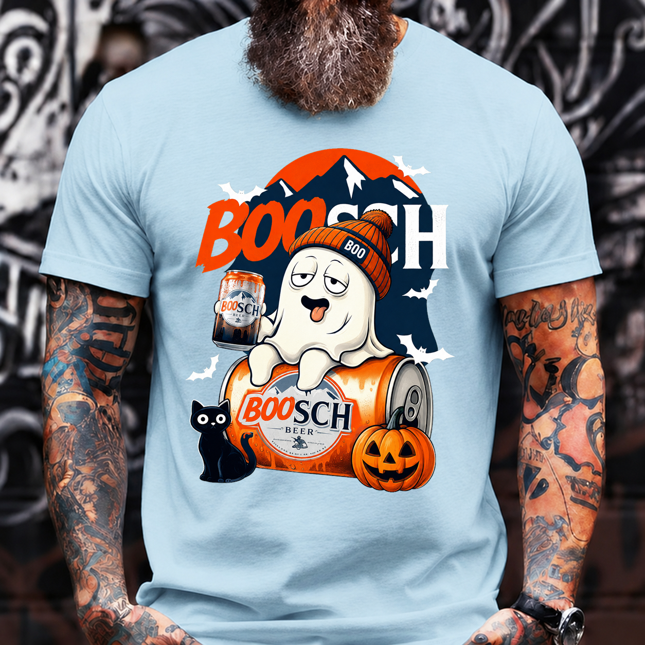 BOOSCH Halloween Ghost Pumpkin Beer T-Shirt