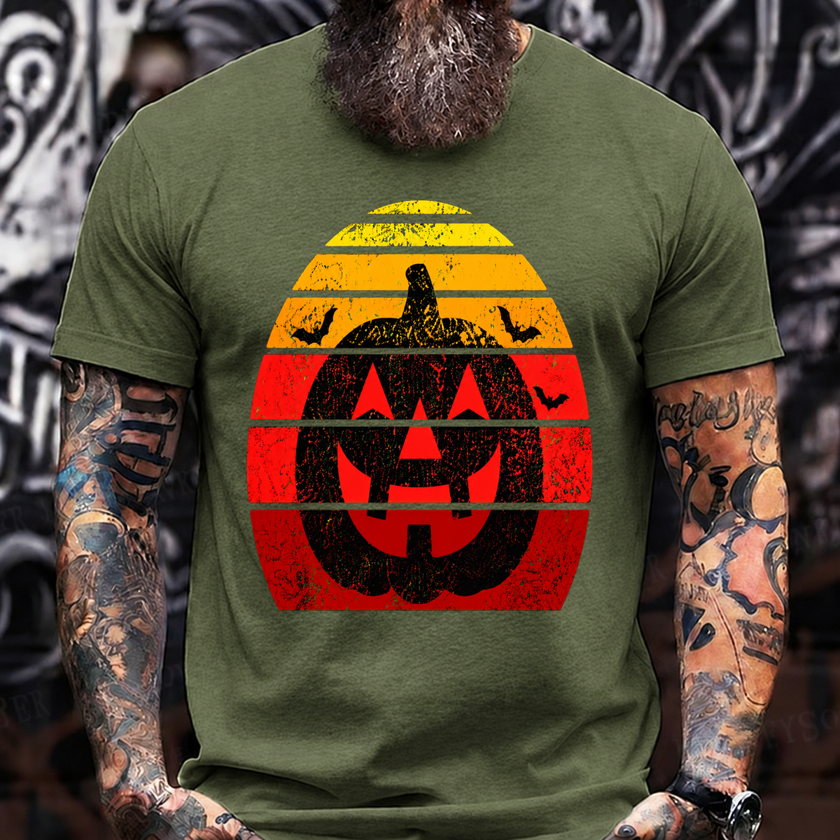 Vintage Sunset Jack O' Lantern T-Shirt