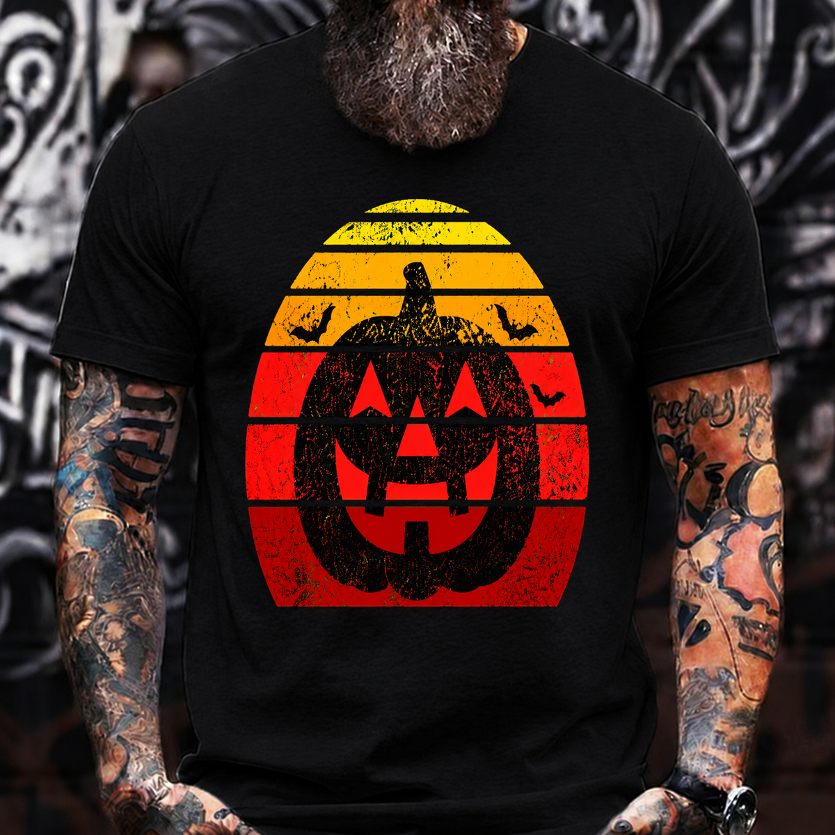 Vintage Sunset Jack O' Lantern T-Shirt